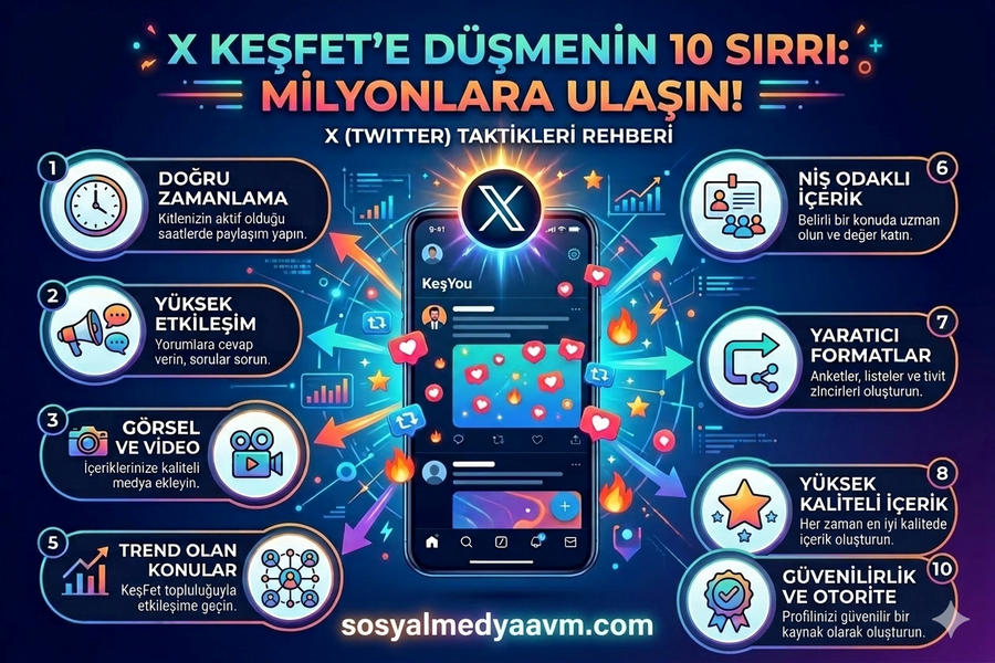 X’te Keşfete Düşme Taktikleri